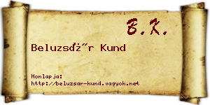 Beluzsár Kund névjegykártya